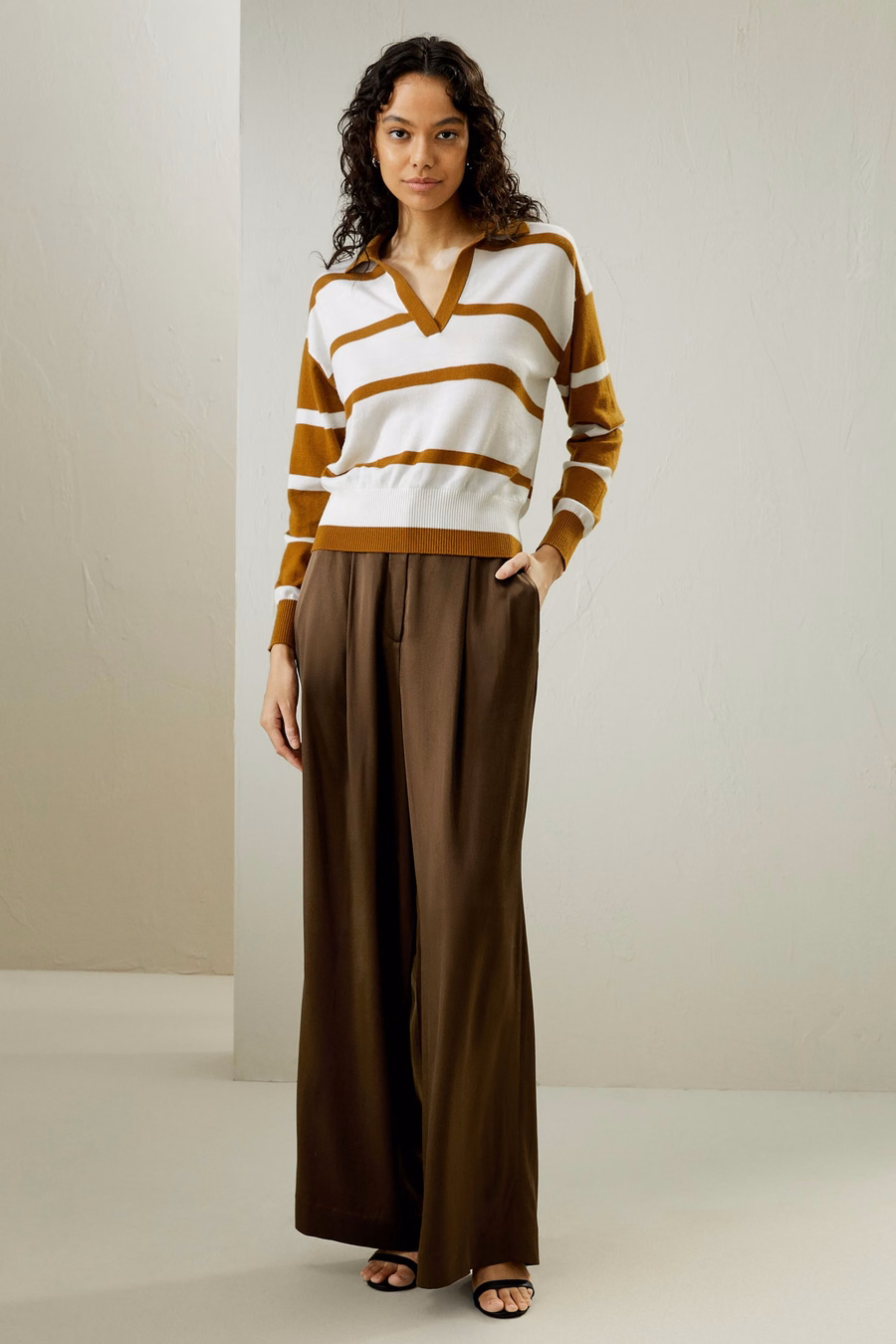 Maglione in lana Merino con polo