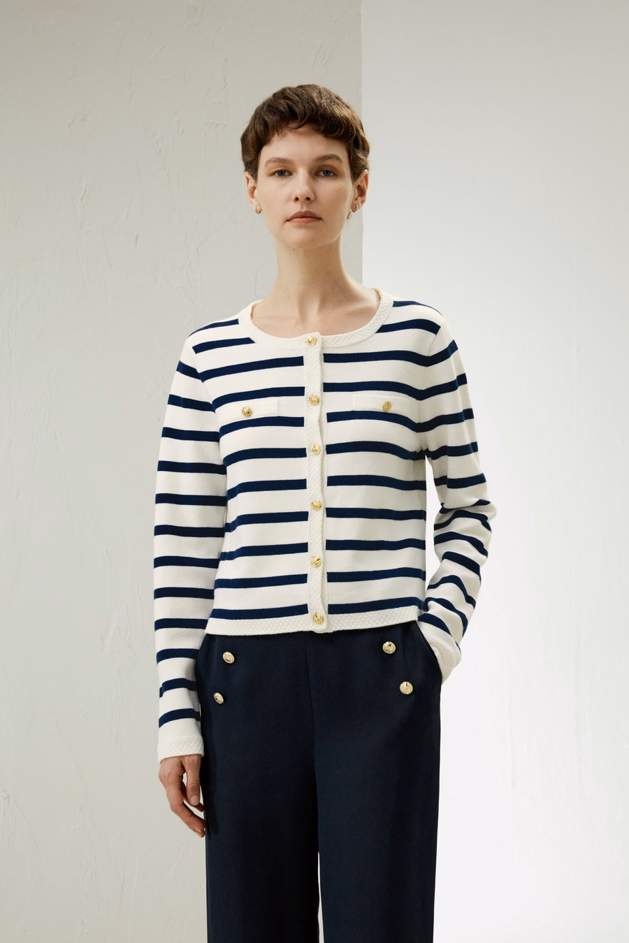 Cardigan in Lana Striata Gariana