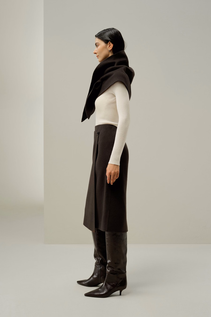 Foulard in seta e lana regolabile