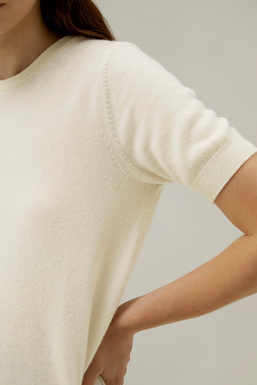Top Basico a Maglia Collo Tondo