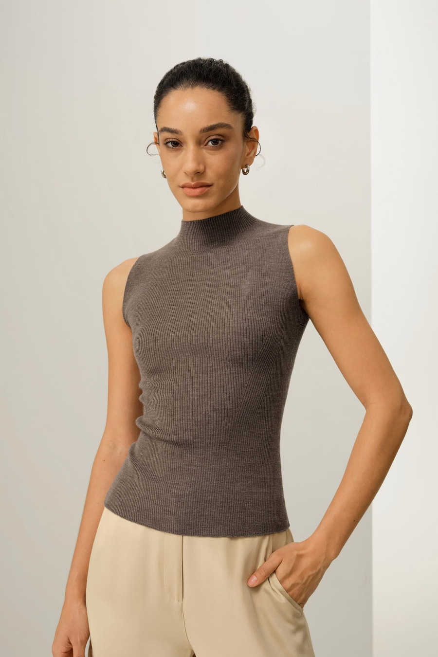 Gilet in lana lavabile a maglia senza cuciture