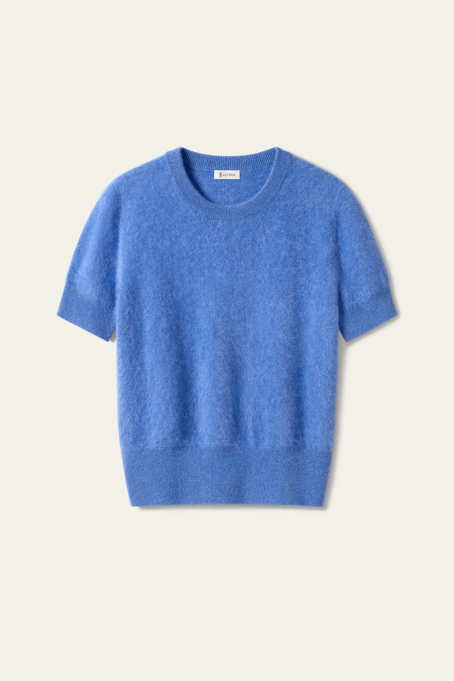 Maglione in Cashmere Spazzolato a Maniche Corte