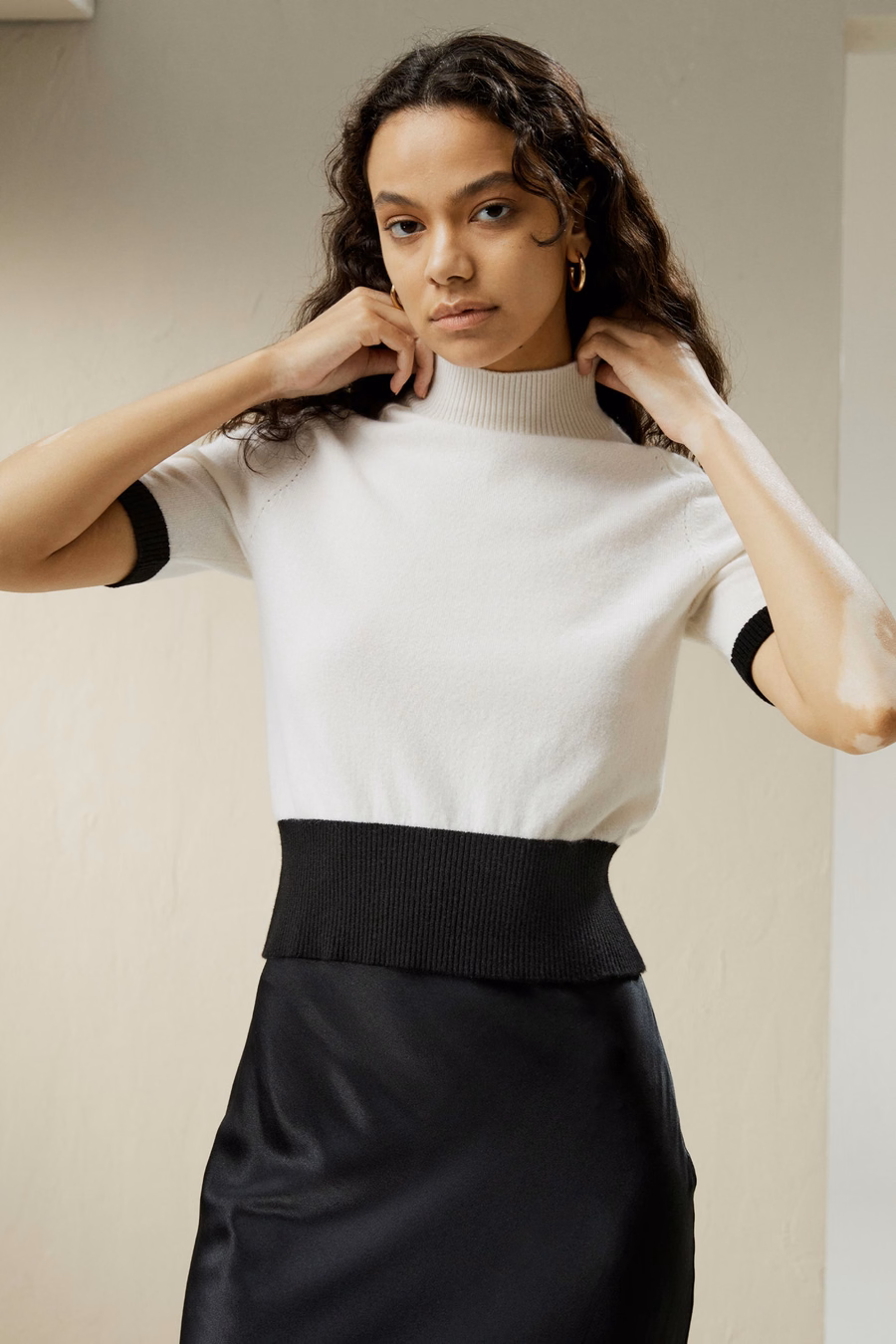 Camicia in cashmere a collo alto Gemini