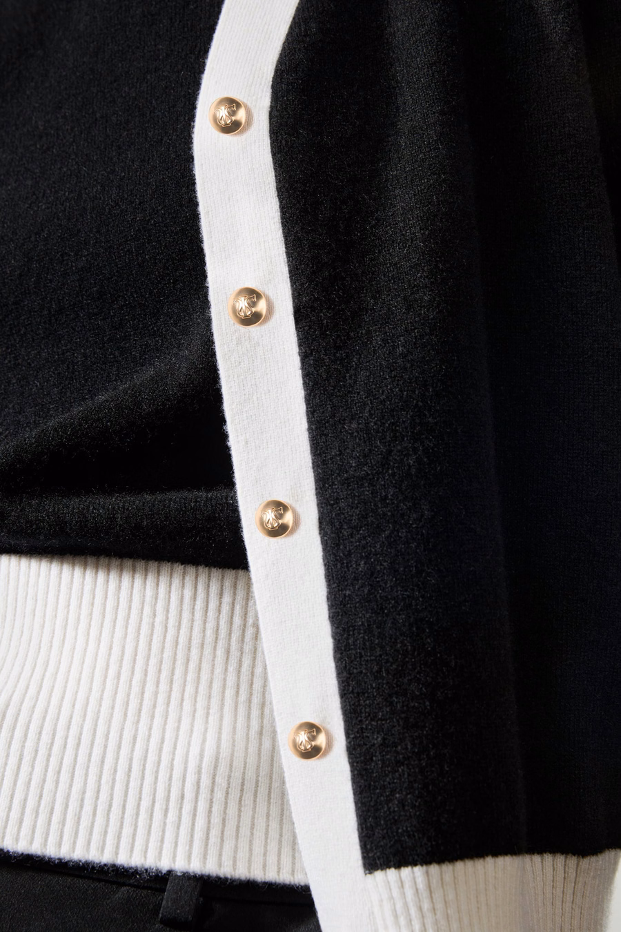 Cardigan in cashmere Gemini con orlo a contrasto