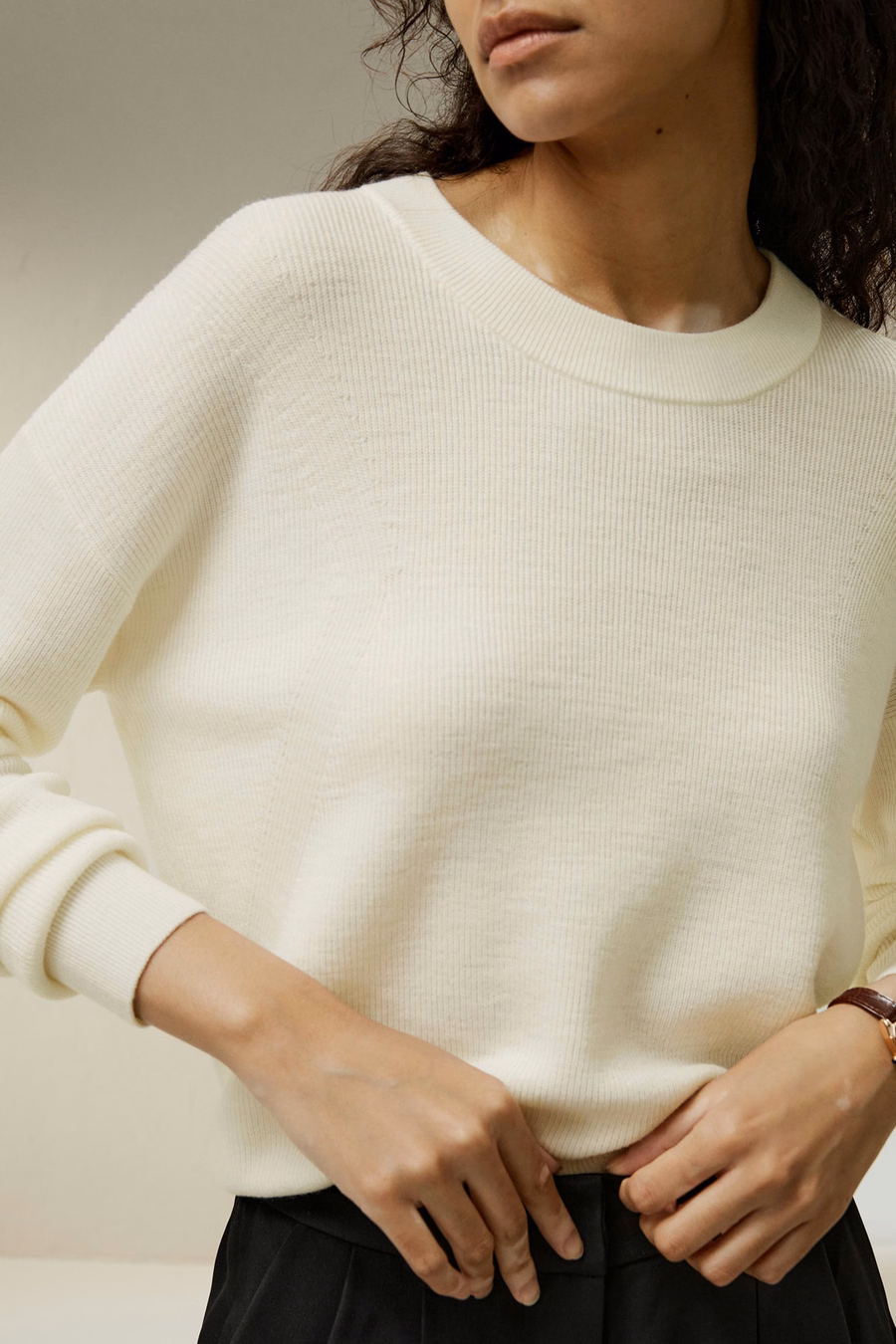 Maglione girocollo in ultrafine lana Merino