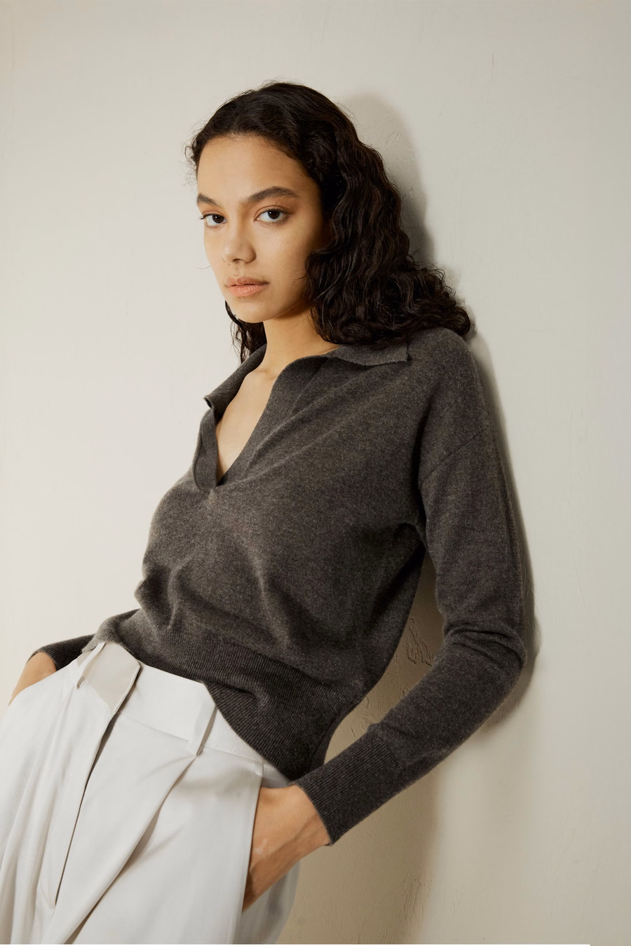 Maglietta polo in cashmere