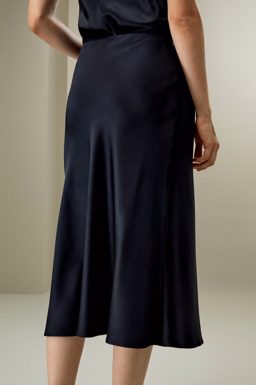 Bias-cut Silk Midi Skirt