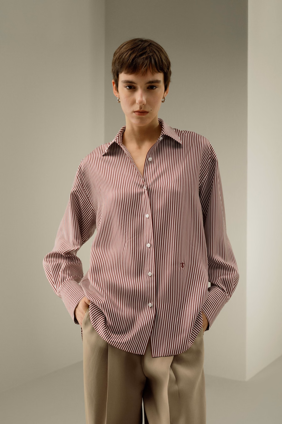 Camicia a righe oversize Ancora Red