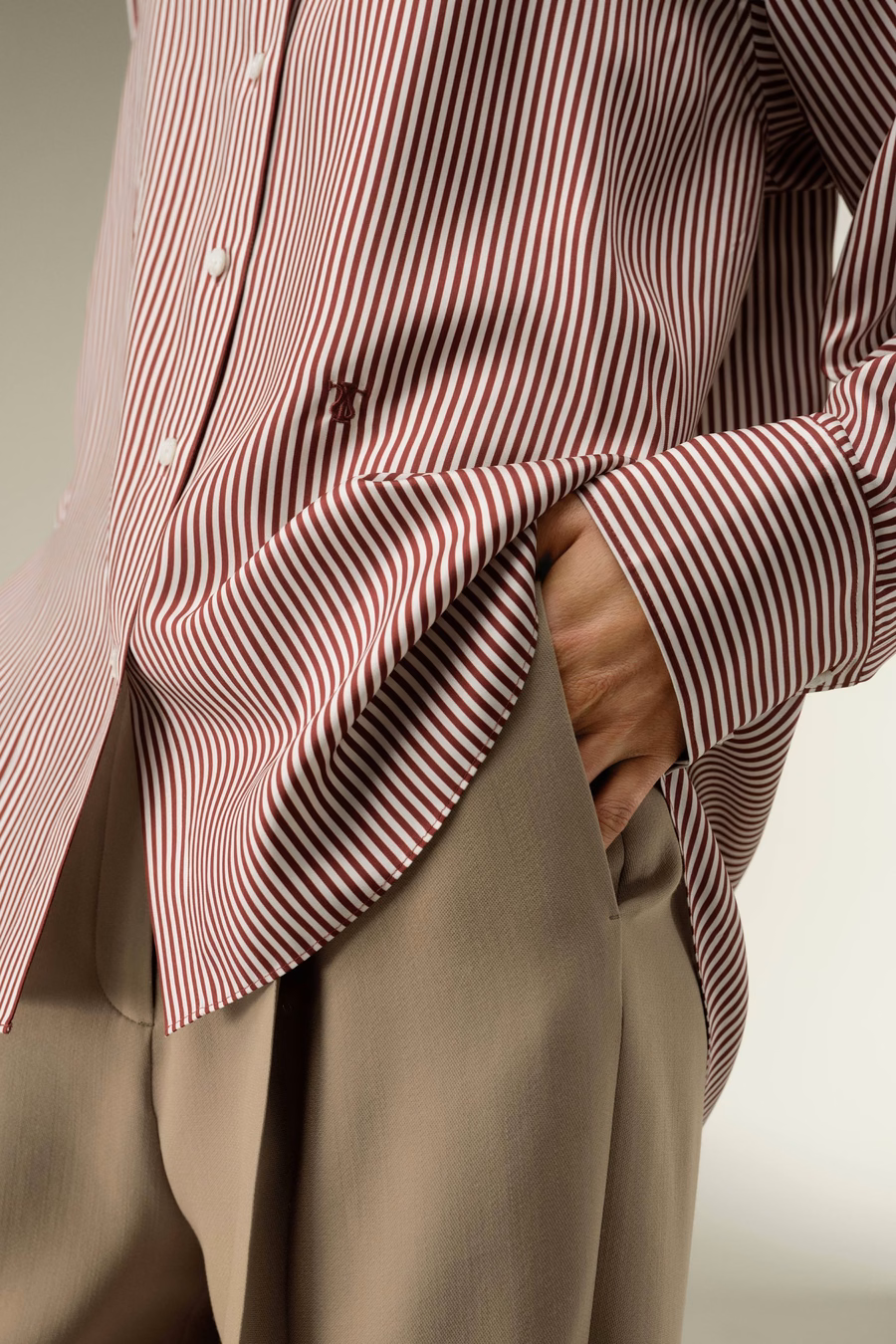 Camicia a righe oversize Ancora Red