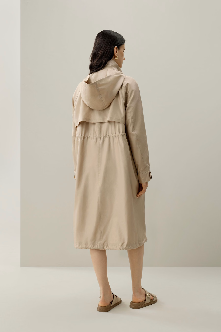 Cappotto urbano in seta taffetà idrorepellente