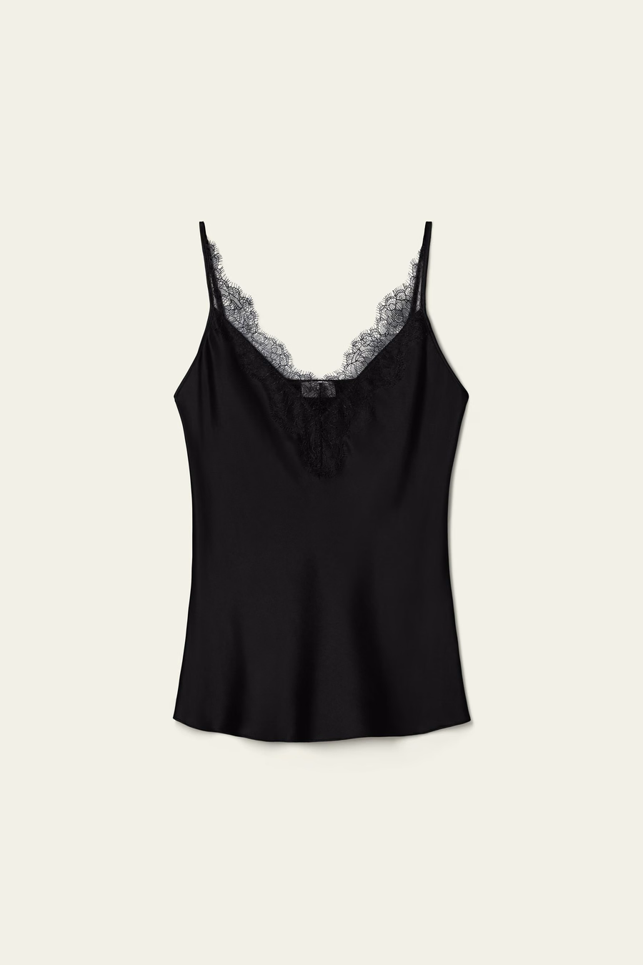 Camisola in seta con pizzo