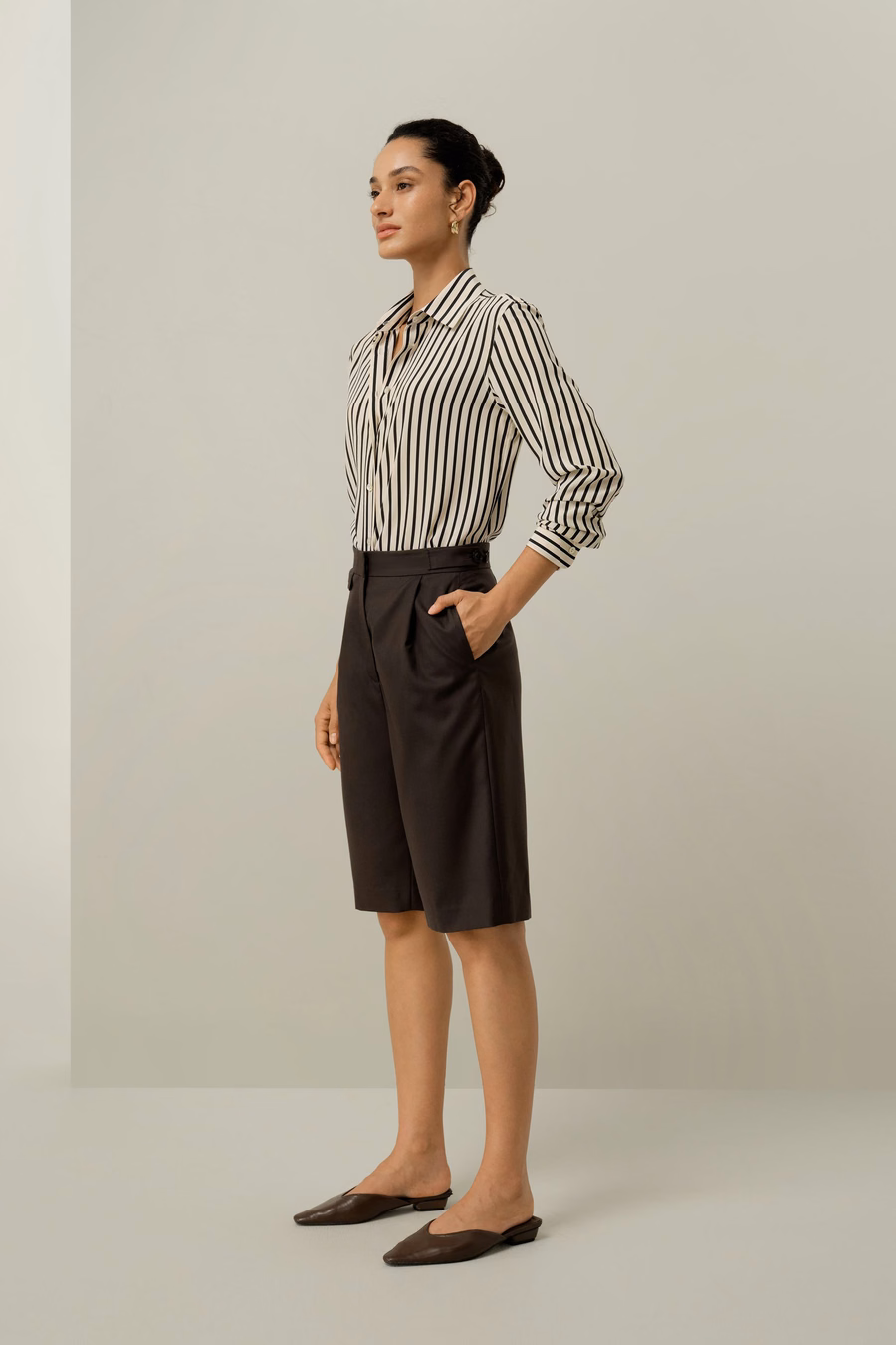 Camicia di seta a righe