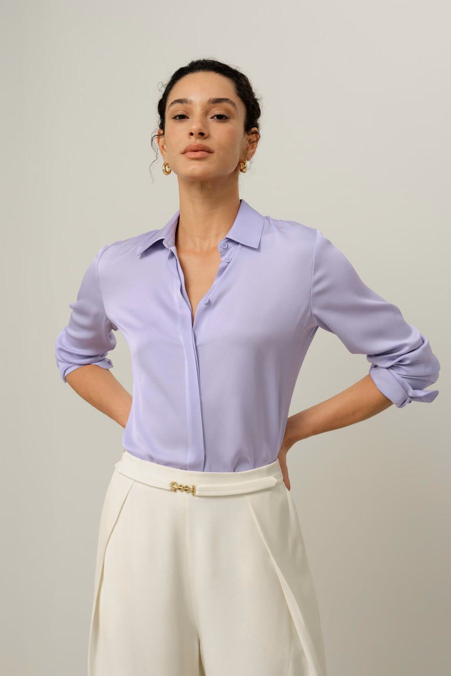 Camicia in Viscosa Doppia Georgette