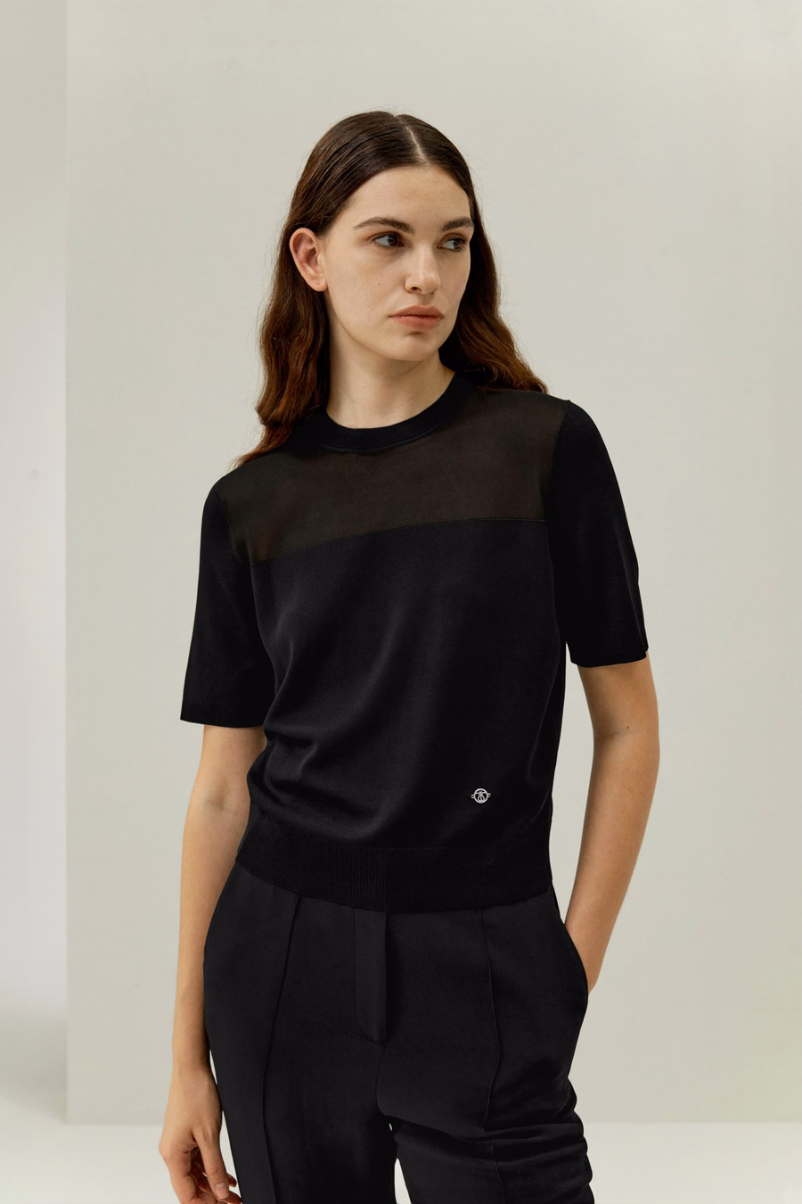 T-shirt in seta a doppio tessuto sofisticato