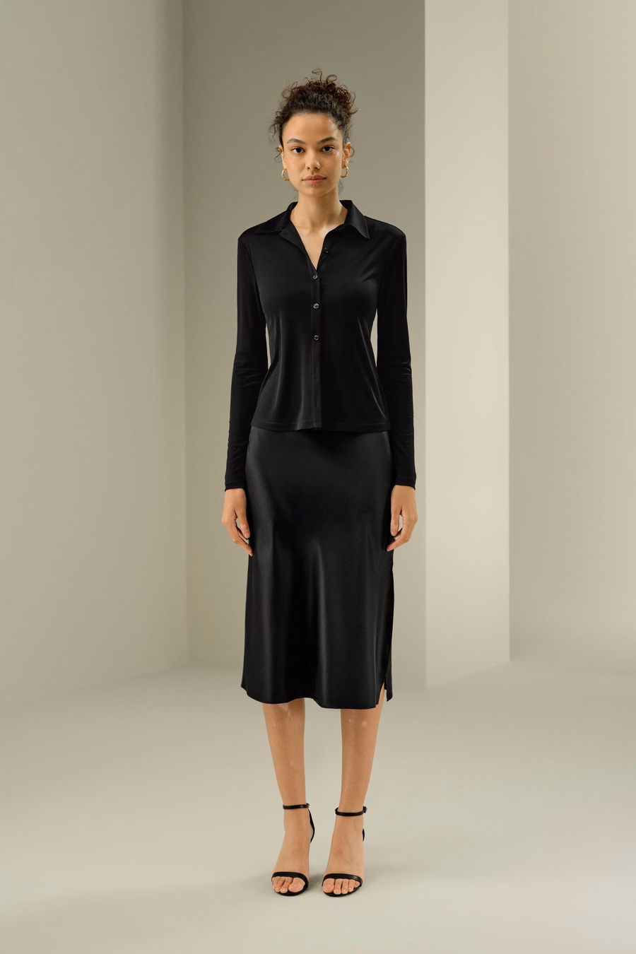 Camicia Basic Slim in Jersey di Seta