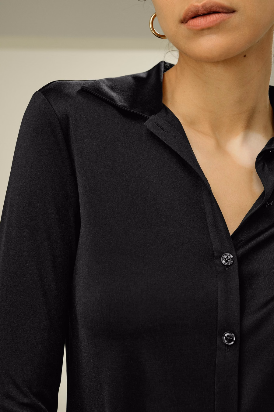 Camicia Basic Slim in Jersey di Seta