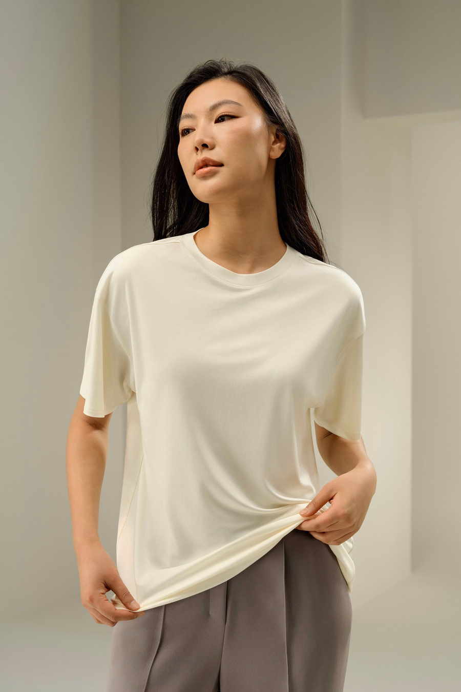 Maglietta Oversized in Jersey di Seta