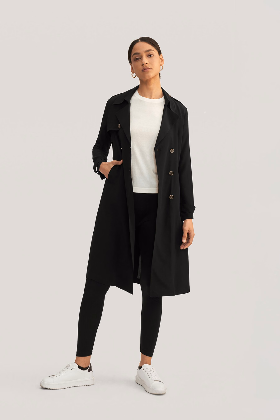 Classico Trench Coat in Seta Doppiopetto