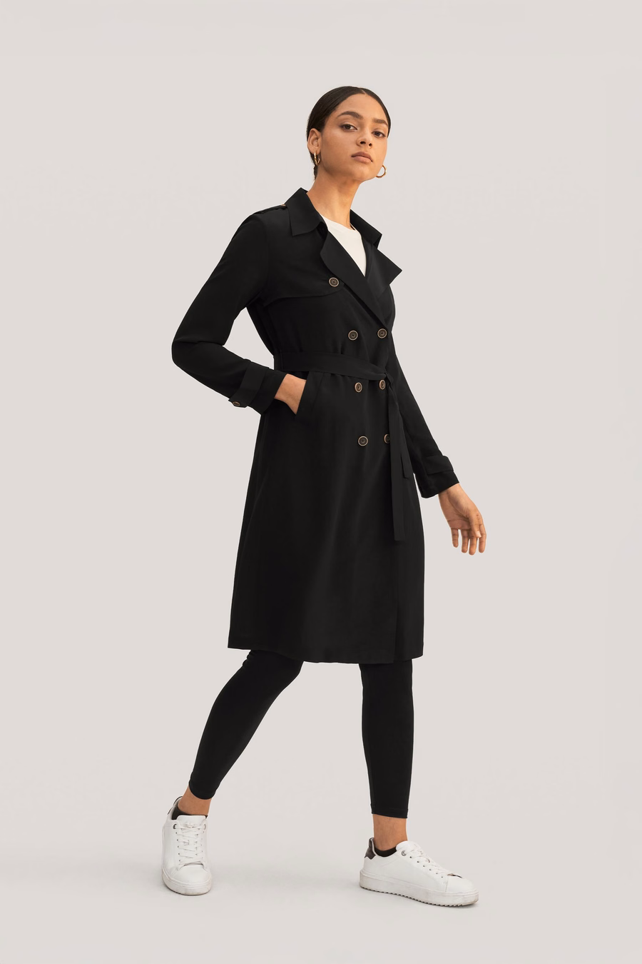 Classico Trench Coat in Seta Doppiopetto