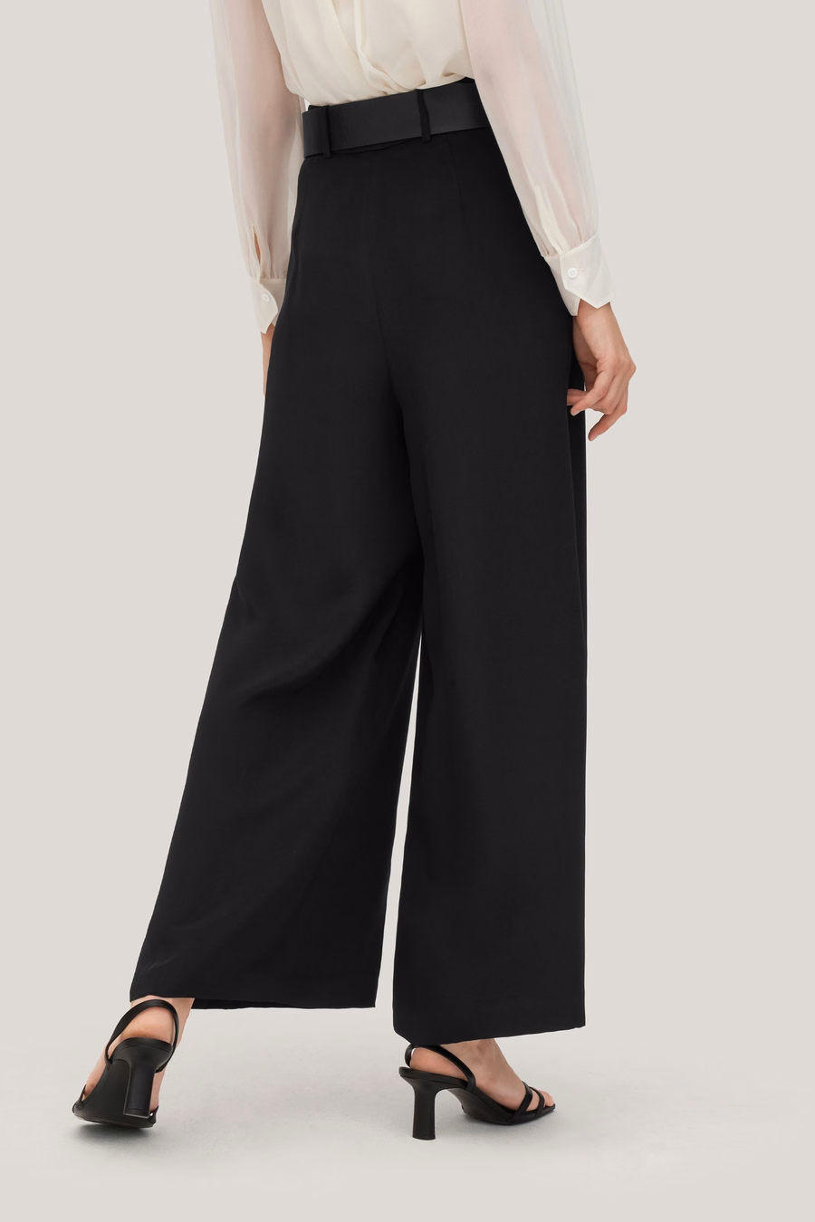 Pantaloni Iris in seta crêpe pesante