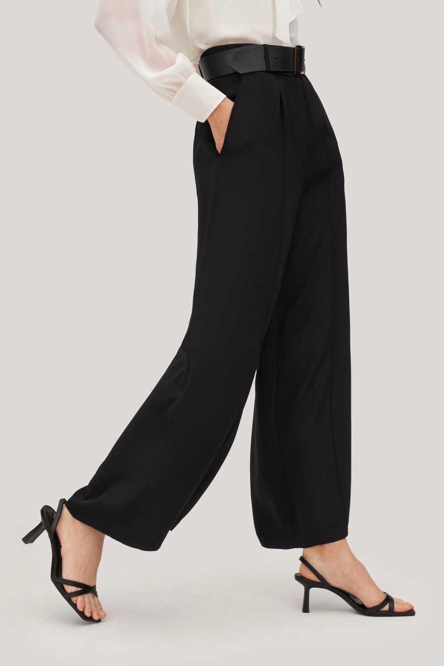 Pantaloni Iris in seta crêpe pesante