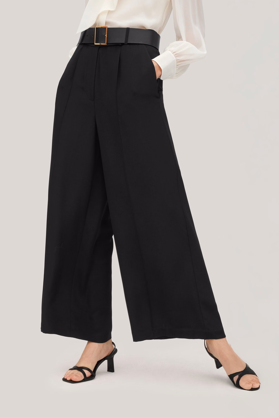Pantaloni Iris in seta crêpe pesante