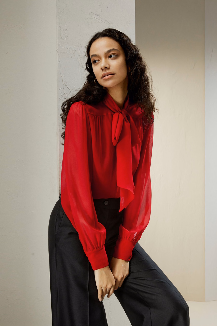 Blusa in Seta Jasmine con Papillon