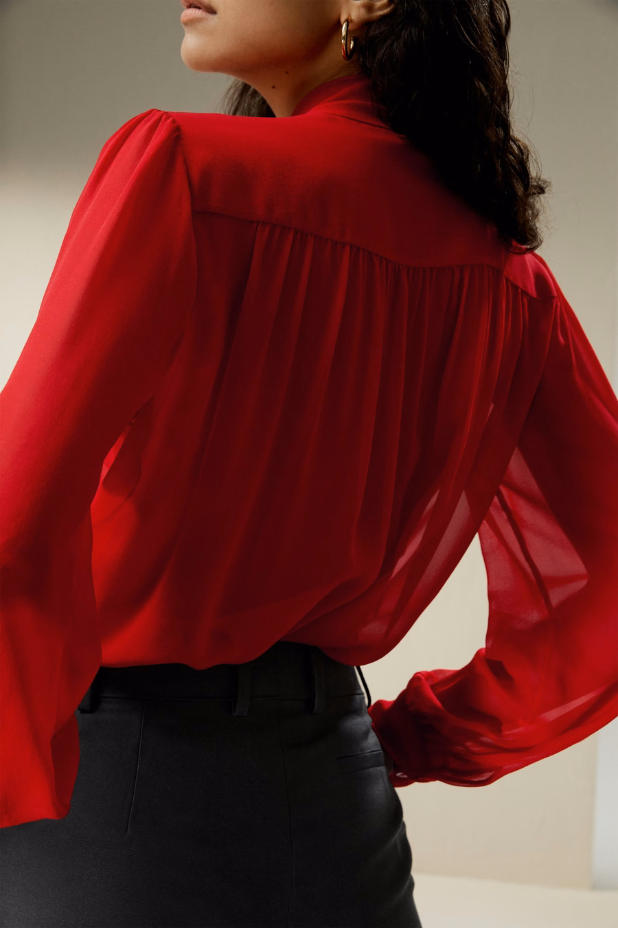 Blusa in Seta Jasmine con Papillon
