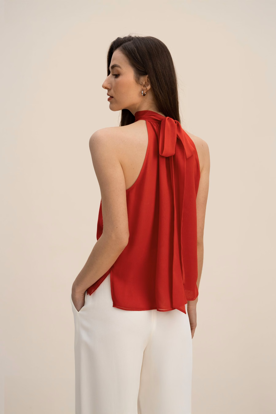 Top Halter in Georgette di Seta