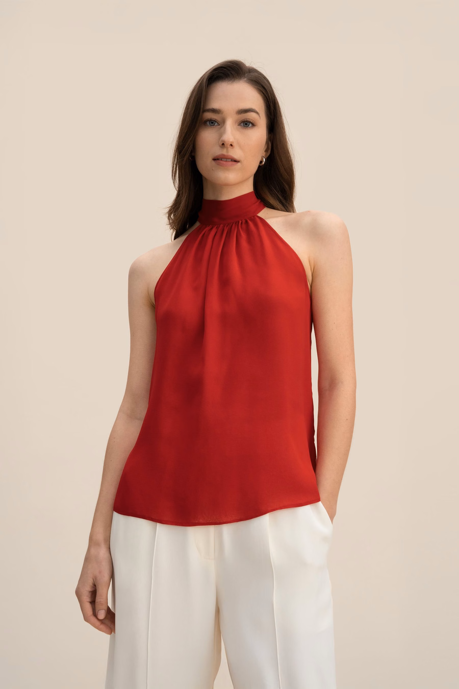 Top Halter in Georgette di Seta