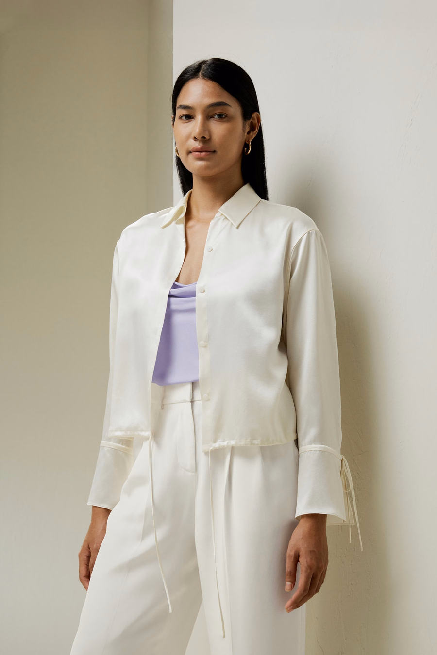 Blusa di seta con coulisse