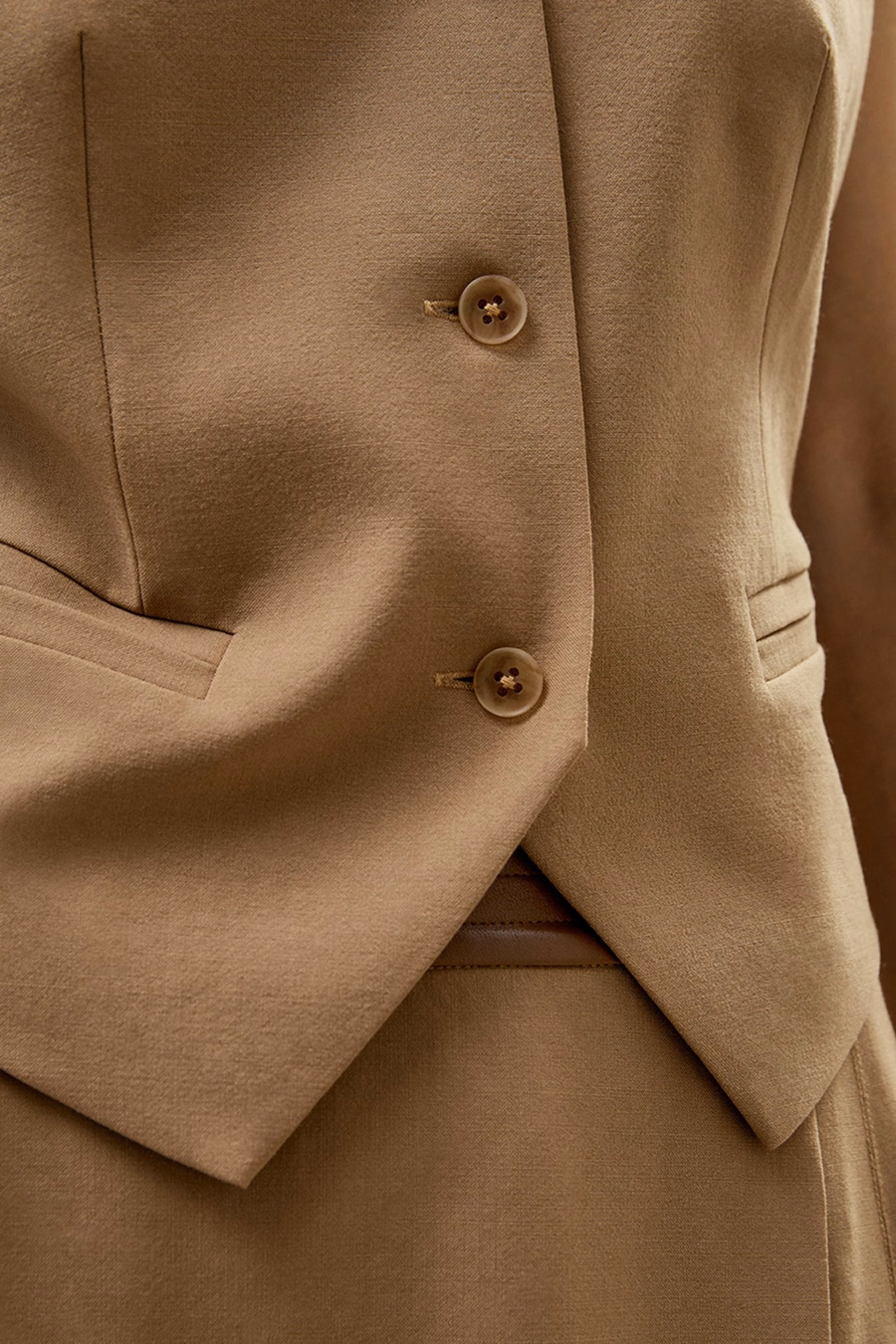 Gilet in seta e lana con retro in seta jacquard