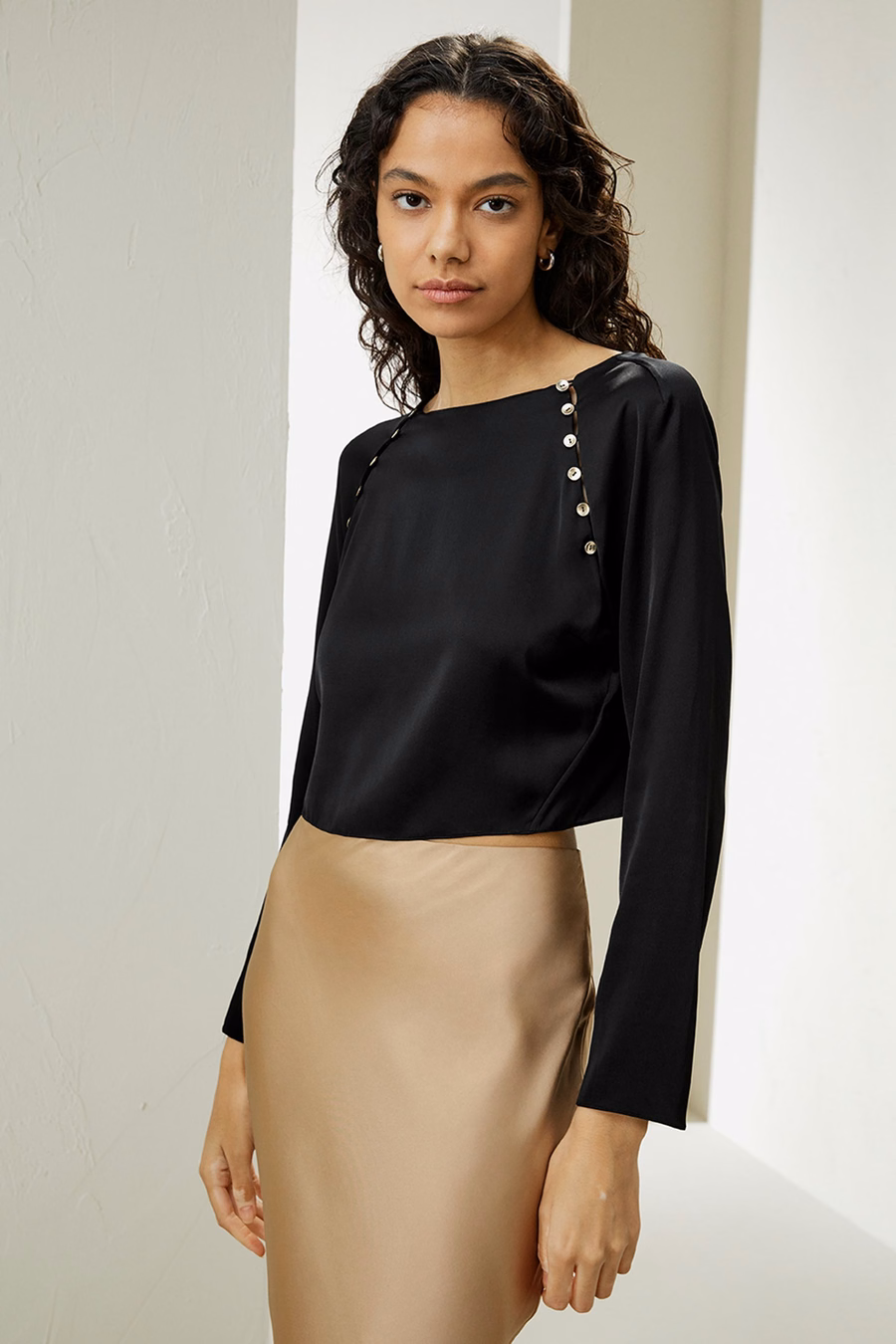 Top in seta cropped