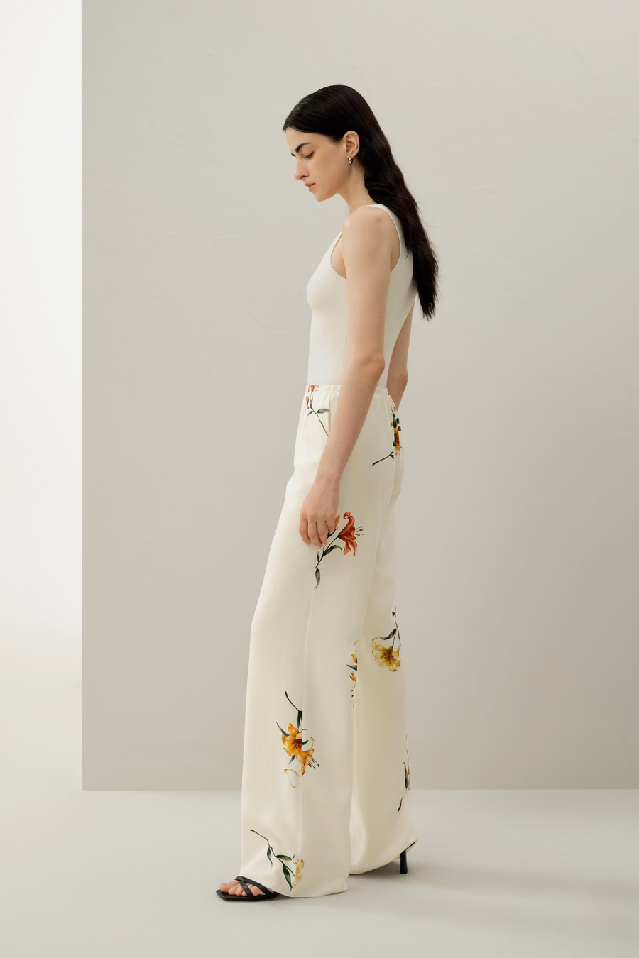 Lily stampa pantaloni in seta da indossare