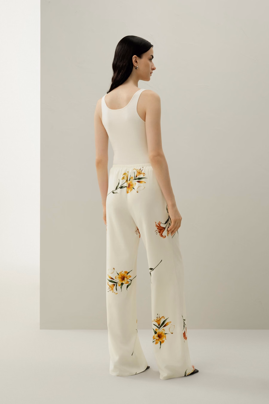 Lily stampa pantaloni in seta da indossare