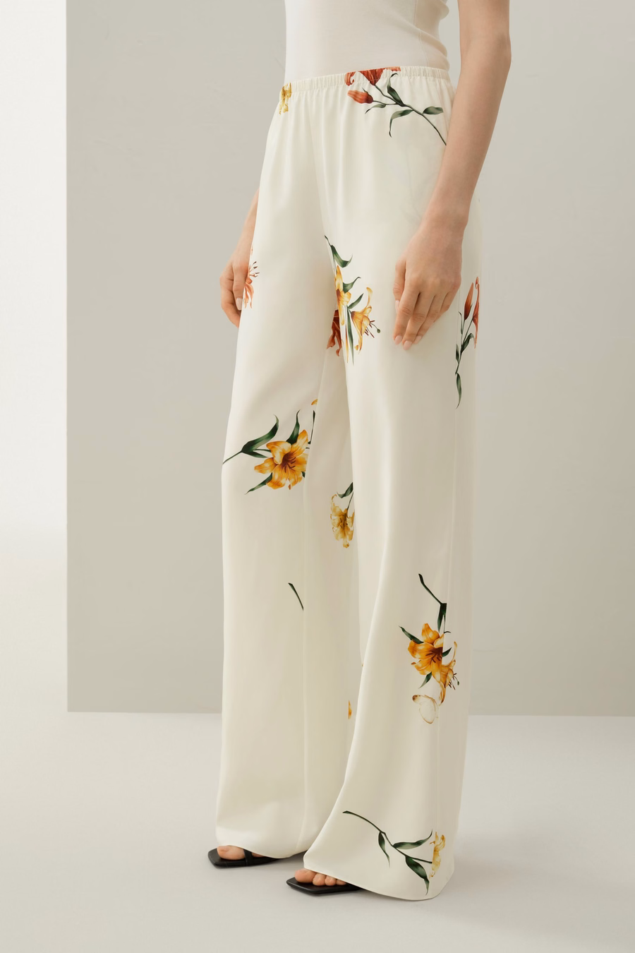 Lily stampa pantaloni in seta da indossare
