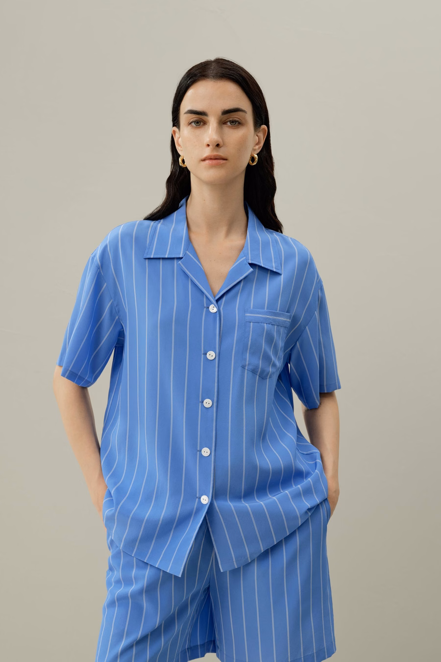 Amalfi Striped Cuban Collar Shirt