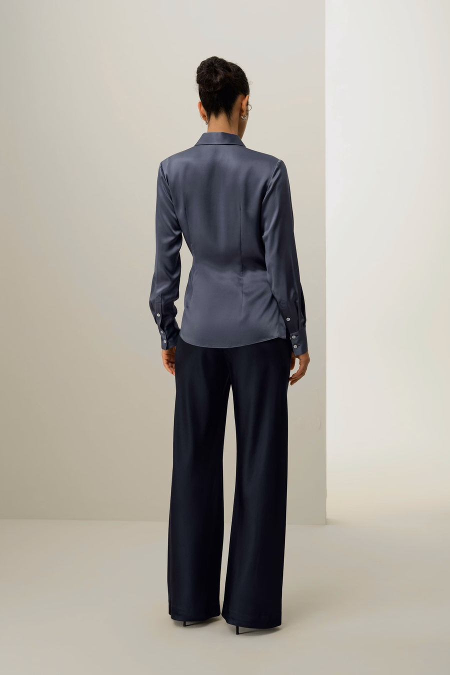 Camicia in seta charmeuse convertibile
