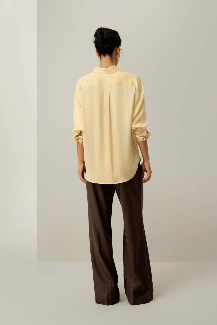 Camicia oversize in doppio georgette elasticizzato