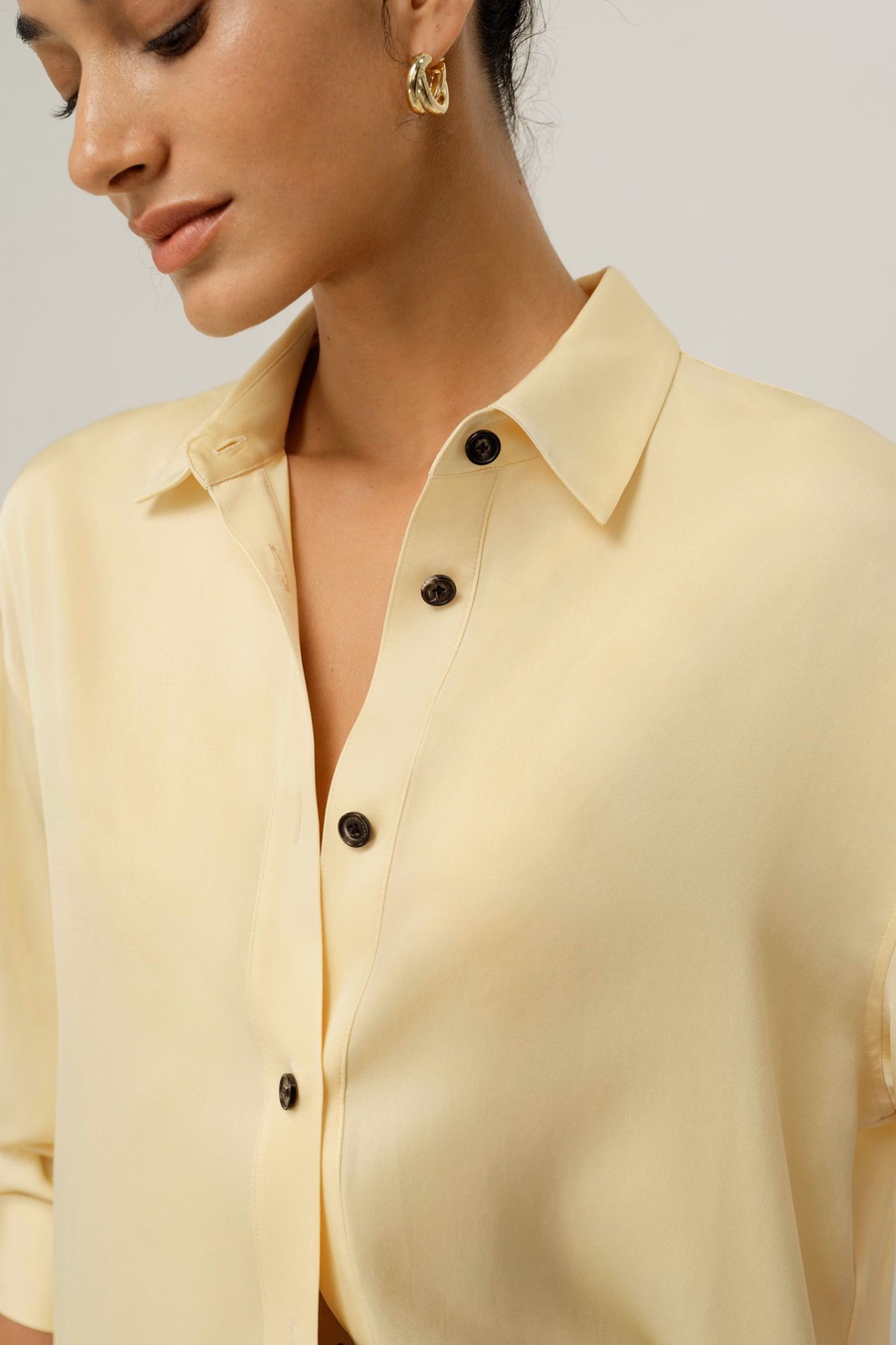 Camicia oversize in doppio georgette elasticizzato