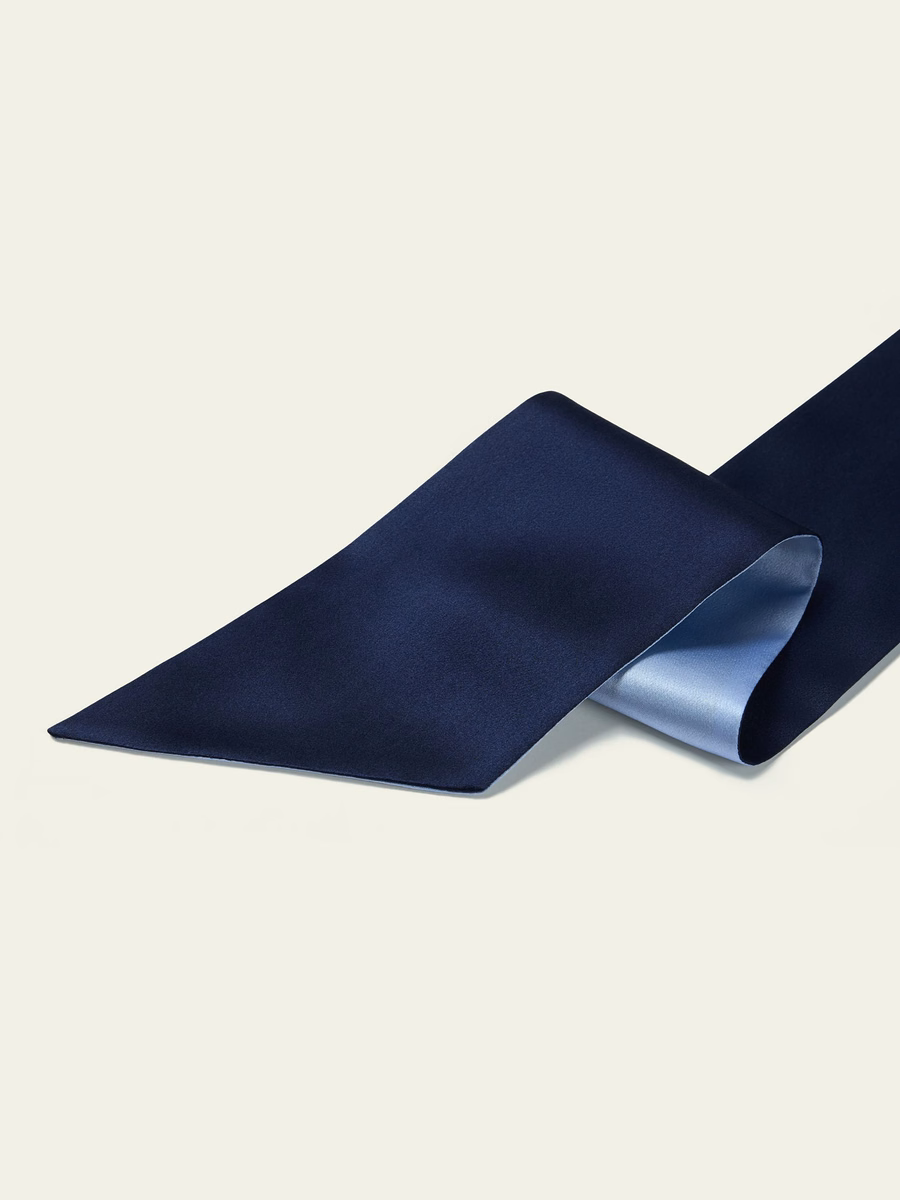 Cappello da notte in seta reversibile con nastri regolabili